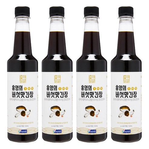 홍영의 어간장 버섯맛간장, 500ml, 4개