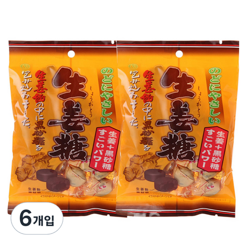 니씬 생강사탕, 131g, 6개입