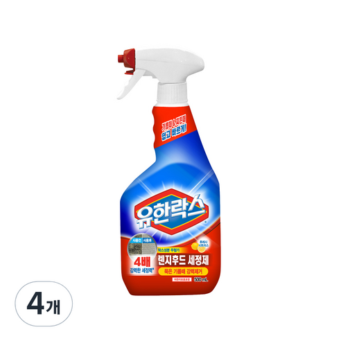 유한락스 렌지후드 세정제, 4개, 500ml