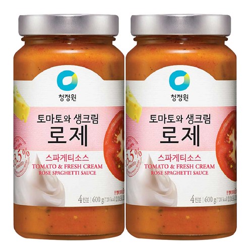 청정원 로제 스파게티 소스, 600g, 2개