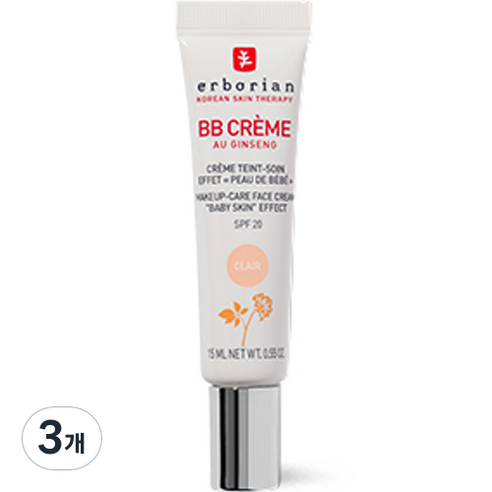 에르보리앙 BB 크림 SPF20, 클레어, 15ml, 3개