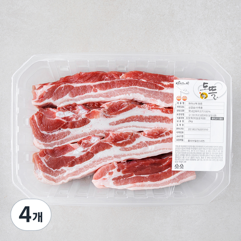 한돈 삼겹살 수육용 (냉장), 4개, 2kg