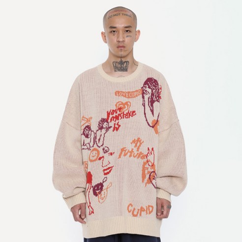 아조바이아조 남성용 Oversized Itaewon Story Sweater