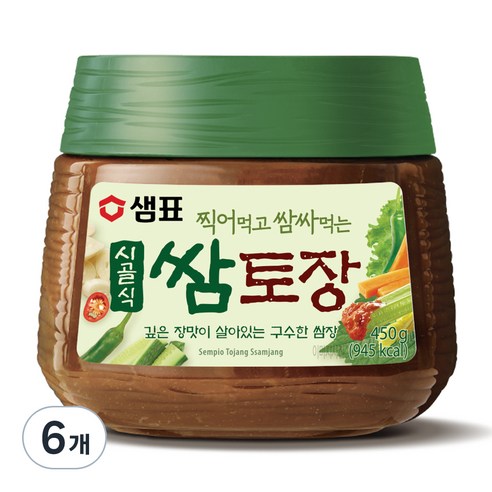 샘표 시골식 쌈토장, 450g, 6개
