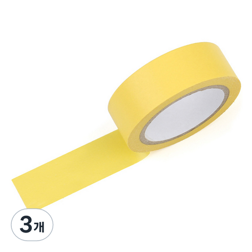 라이크존 접착 마킹 마스킹테이프 50mm x 50m, 옐로우, 3개