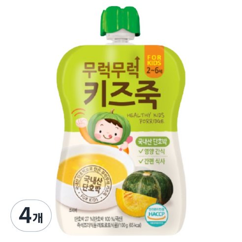 이유케어스 무럭무럭 키즈죽, 단호박, 4개, 100g
