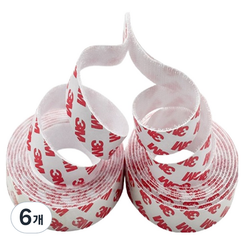 파리박사 벨크로 테이프 화이트 5cm x 2m, 6개