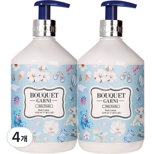 부케가르니 바디로션 베이비파우더, 520ml, 4개