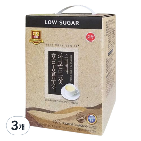 고향 스테비아 아몬드잣 호두율무차, 18g, 3개, 40개입