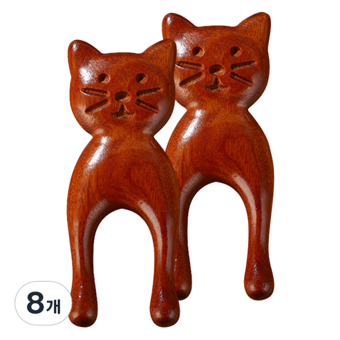 떼루와 U커브 고양이 디자인 괄사 마사지 빗, 8개