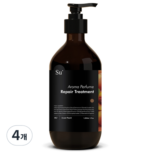 수오가닉 퍼퓸 트리트먼트 스윗피치 1050ml, 4개