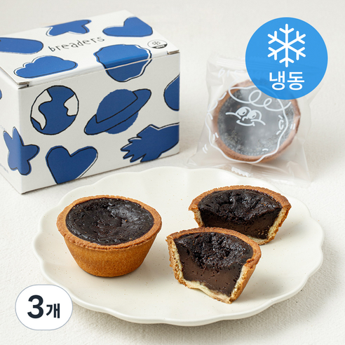브레더스 초코퍼지 달덩이 타르트 (냉동), 75g, 3개, 3개입