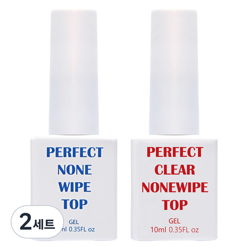 아이빛 젬젤 기초젤 2종 네일세트, 퍼팩트 클리어 넌 탑 젤 10ml + 퍼팩트 넌 와이퍼 탑 젤 10ml, 2세트