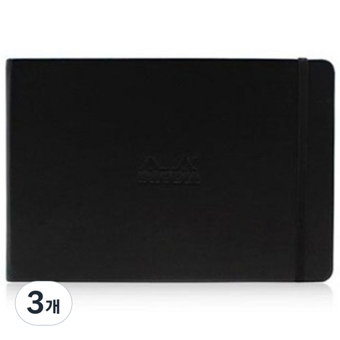 로디아 웹노트 랜드스케이프 무지, 블랙, 3개