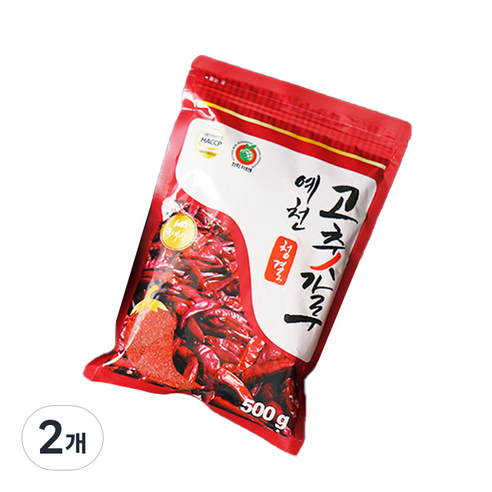 예천청결 국산 고춧가루 500g 1팩, 2개