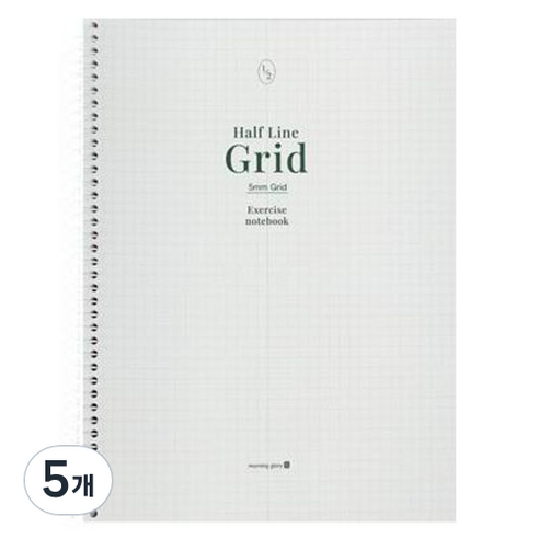 모닝글로리 3500 반반 그리드 연습장 좌철, 랜덤발송, 5개