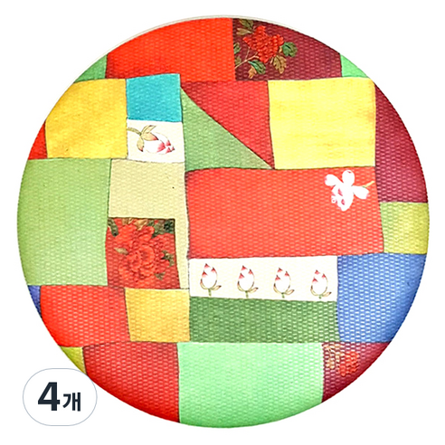 디자인가안채 양면손거울 조각보 75 x 75 mm, 혼합 색상, 4개