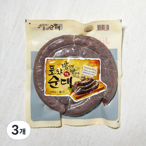 진주포차 맛있는 찰순대, 1kg, 3개