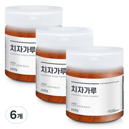 고미네 치자가루 용기, 6개, 200g