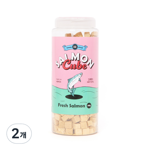 든든 고양이 동결건조 큐브 간식, 연어, 200g, 2개