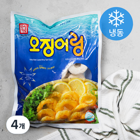 한성기업 오징어링 (냉동), 1kg, 4개