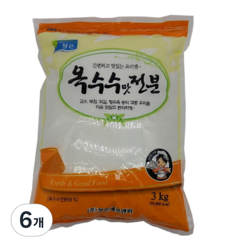 청은 옥수수맛 전분, 3kg, 6개