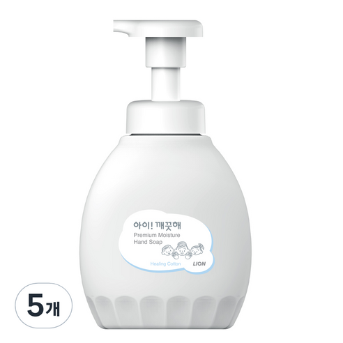 아이깨끗해 프리미엄 모이스처 핸드워시 힐링코튼, 450ml, 5개