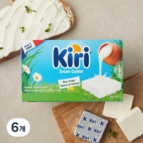 끼리 크림치즈 포션 플레인, 98g, 6개