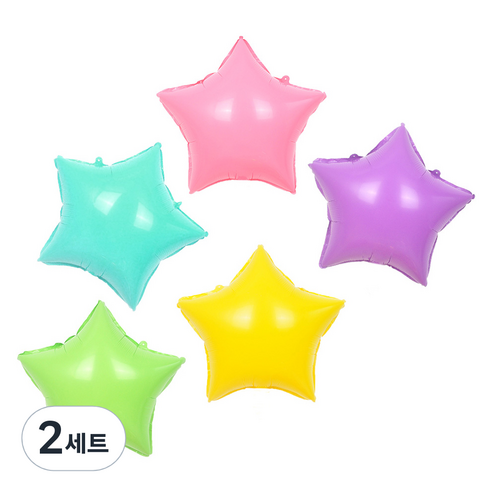 파티쇼 파스텔 별 풍선 5종 세트, 민트, 핑크, 옐로우, 라임, 라벤다, 2세트