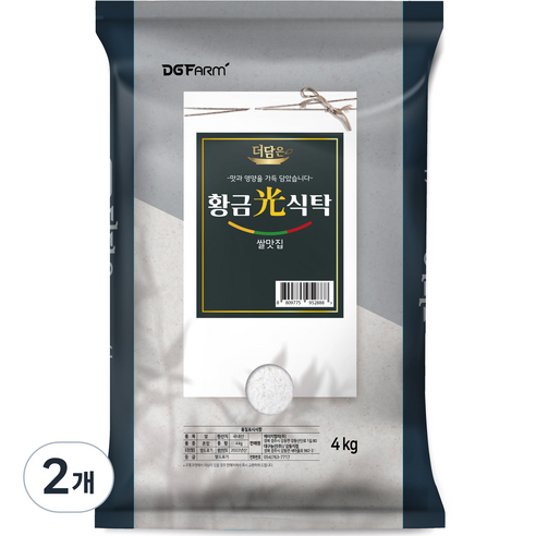 대구농산 더담은 황금빛식탁 백미, 4kg, 2개