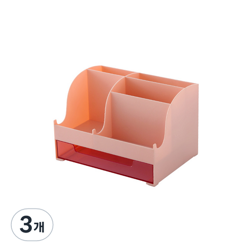 멜트인 다용도 데스크 정리함, 핑크, 3개