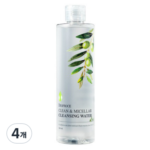 디오프러스 클린 앤 미셀라 클렌징 워터 올리브, 300ml, 4개