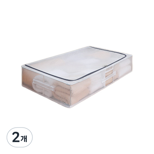 노바리빙 ONNI 숨쉬는 언더베드 리빙박스 56.4L, 화이트, 2개