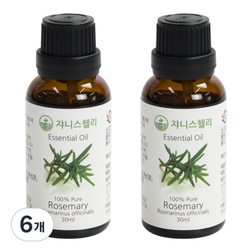 쟈니스헬리 아로마 에센셜 로즈마리 오일, 6개, 30ml