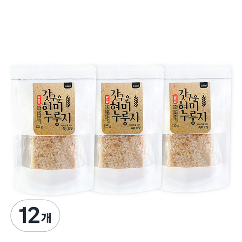 프레시데이 갓구운 쌀눈쌀 현미누룽지, 125g, 12개