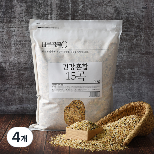 바른곡물 건강혼합 15곡, 5kg, 4개