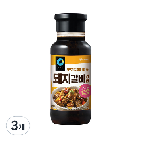 청정원 전통 돼지갈비양념, 500g, 3개