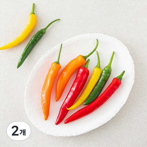컬러 매운 고추, 2개, 100g