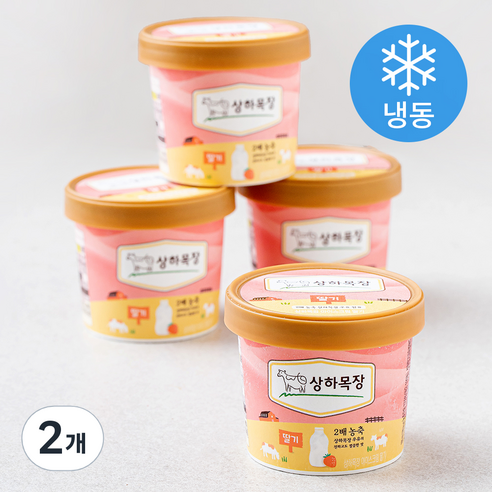 상하목장 아이스크림 딸기 (냉동), 100ml, 4개입, 2개