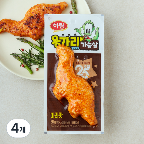 하림 용가리닭가슴살 마라맛, 80g, 1개입, 4개