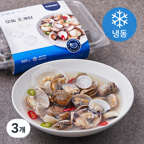 캐비아 오복수산 모둠 조개탕 밀키트 (냉동), 500g, 3개