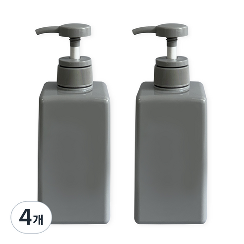 뉴앤룩 사각 리필용기 디스펜서 일반형 450ml, 04 그레이, 4개