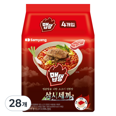 맵탱 맵콤함을 더한 소고기 진한맛 라면 110g, 28개