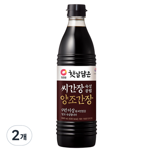 청정원 햇살담은 씨간장 양조간장, 840ml, 2개