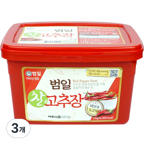 범일 찰 고추장, 3kg, 3개