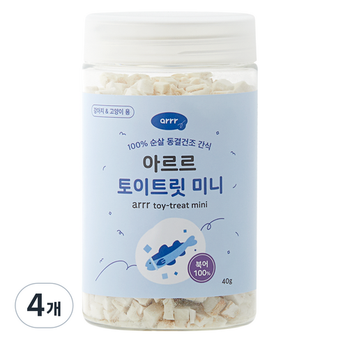 동원아르르 반려동물 토이트릿 미니 동결건조간식, 북어, 40g, 4개