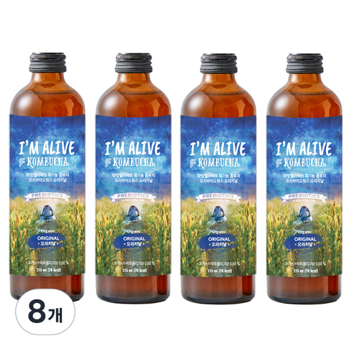 아임얼라이브 유기농 콤부차 오리지널, 315ml, 8개
