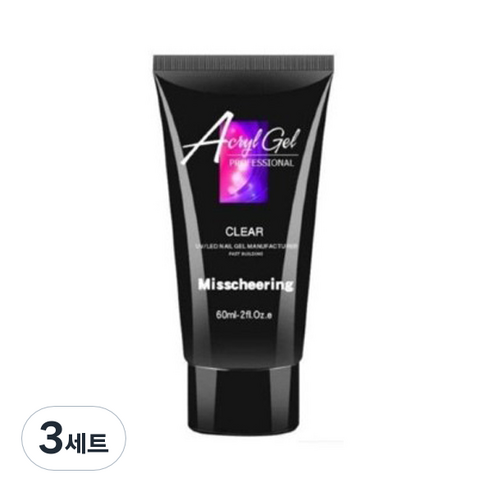 미스치어링 폴리젤 연장 60ml 세트, 클리어, 3세트