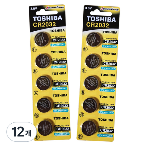 도시바 리튬 코인건전지, 5개입, 12개