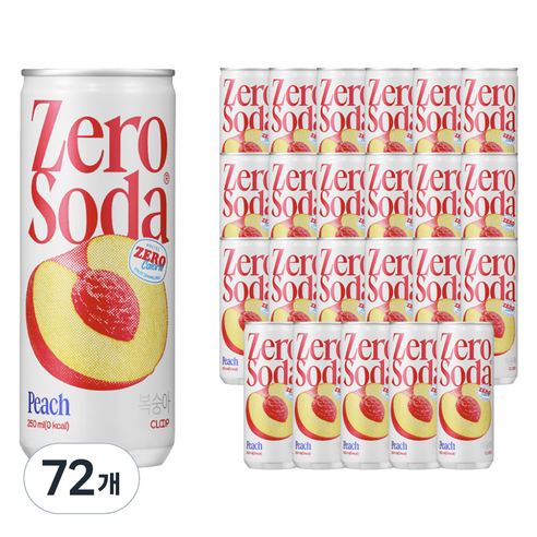 클룹 제로소다 복숭아, 250ml, 72개